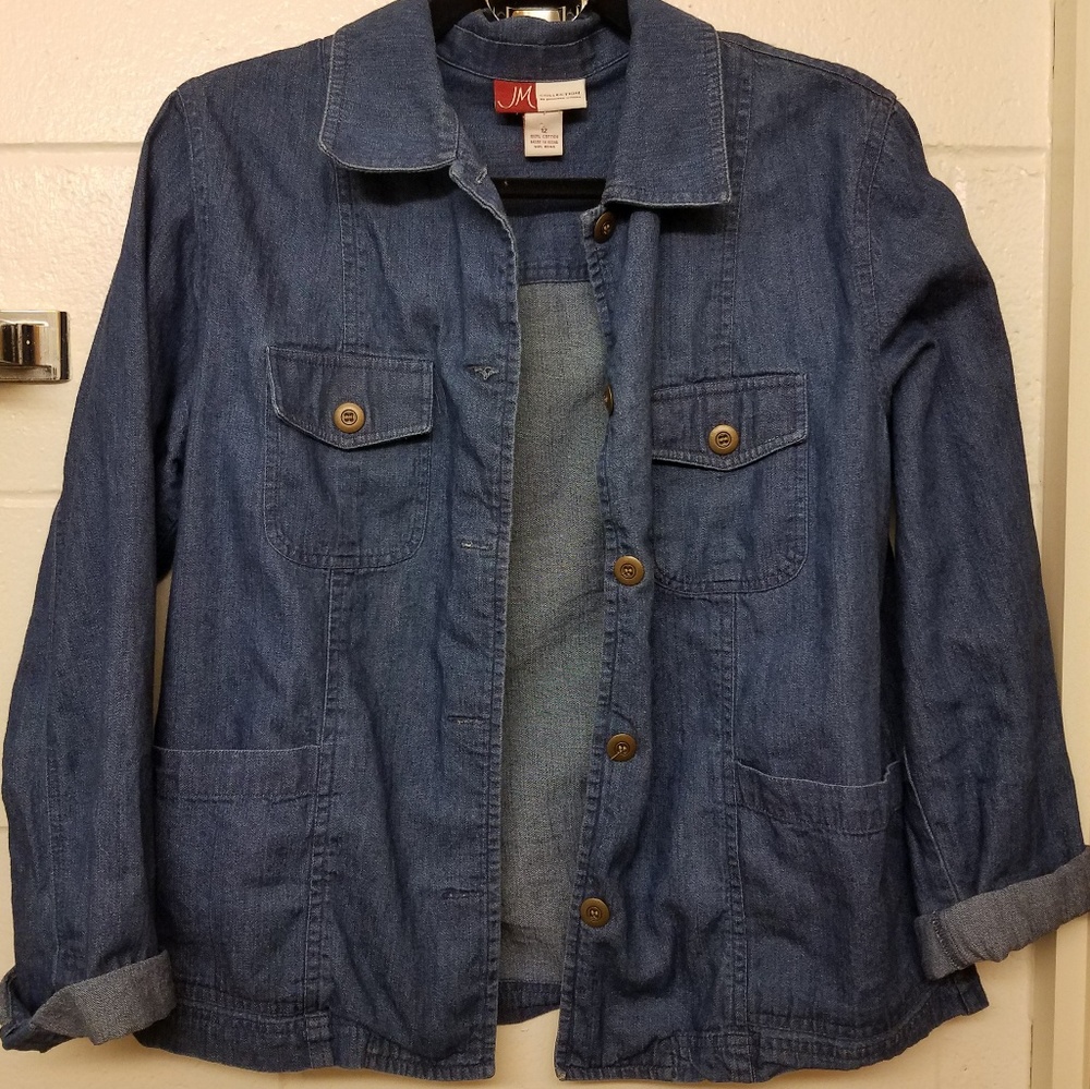 Navy Blue faux denim jacket